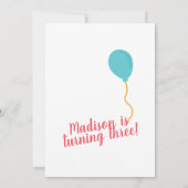 Cute Party Llama et Balloon Invitation Anniversair (Dos)