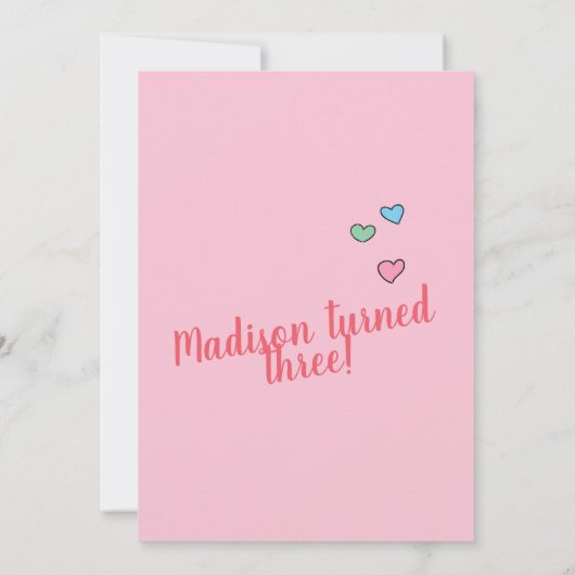 Cute Party Llamacorn Birthday Hartelijk dank Bedankkaart (Achterkant)