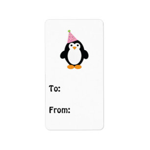 Cute Party Penguin Etiket
