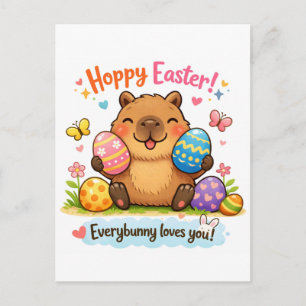 Cute Pasen Capybara Eieren Briefkaart