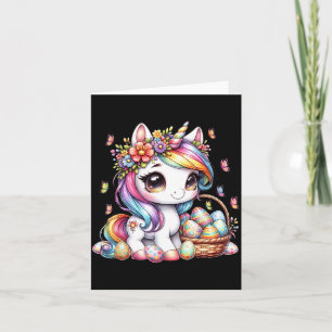 Cute Pasen Eenhoorn Regenboog Eieren voor Kinderen Kaart