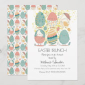Cute Pasen Eieren Diner Brunch  Kaart (Voorkant / Achterkant)