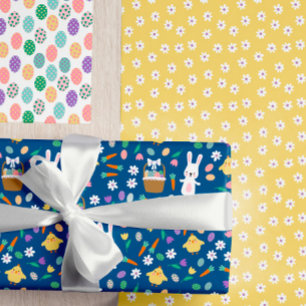 Cute Pasen Konijn Kippen Gemengde Pasen Patronen Inpakpapier Vel