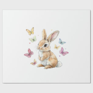 Cute Pasen Konijn Vlinder T-Shirt Cadeaupapier