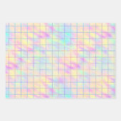 Cute, pasta, holografisch hart, ster en vierkant inpakpapier vel (Voorkant 2)