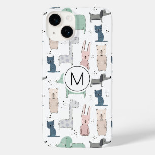 Cute Pastel Baby Animal Patroon Case-Mate iPhone 14 Hoesje