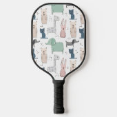 Cute Pastel Baby Animal Patroon Pickleball Paddle (Voorkant)