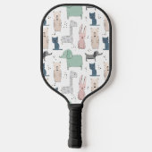 Cute Pastel Baby Animal Patroon Pickleball Paddle (Achterkant)