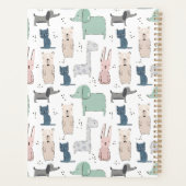 Cute Pastel Baby Animal Patroon Planner (Achterkant)