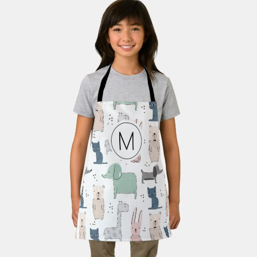 Cute Pastel Baby Animal Patroon Schort (Insitu)