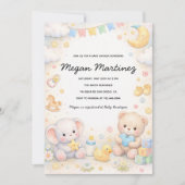 Cute Pastel Baby Shower Invitation Template (Devant)