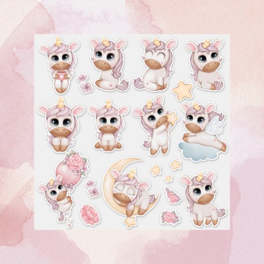 Cute Pastel Baby Unicorn Sticker