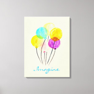 Cute pastel-ballonnen canvas afdruk