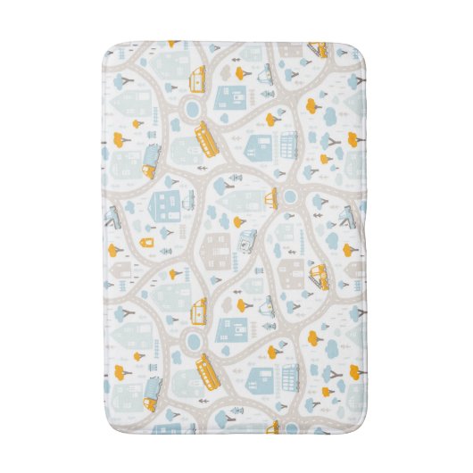 Cute Pastel Band Map Pattern Badmat (Voorkant Verticaal)