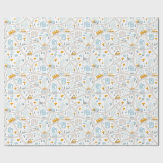 Cute Pastel Band Map Pattern Cadeaupapier (Vlak)