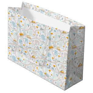 Cute Pastel Band Map Pattern Groot Cadeauzakje