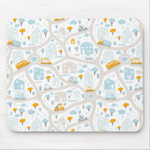 Cute Pastel Band Map Pattern Muismat