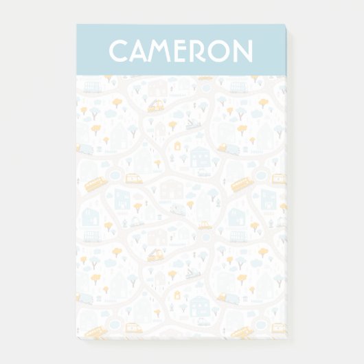 Cute Pastel Band Map Pattern Post-it® Notes (Voorkant)