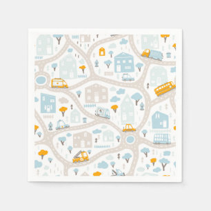 Cute Pastel Band Map Pattern Servet
