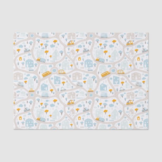 Cute Pastel Band Map Pattern Tissuepapier (Voorkant)