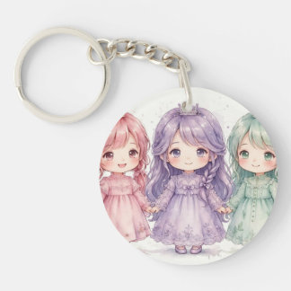 Cute Pastel Beste Vrienden Acryl Sleutelhangers