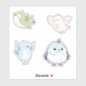 Cute Pastel Birds Vinyl Stickers (Vel)