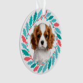 Cute Pastel Blue Cavalier | Custom Christmas Ornament (voorkant)