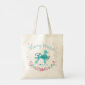 Cute Pastel Blue Poodle | Personalized Christmas Tote Bag (Achterkant)