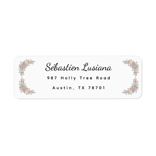 Cute Pastel Boho Rainbow Baby Shower Address Etiket (Voorkant)