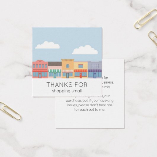 Cute Pastel Buildings Modern Order Insert Card (Bureau)