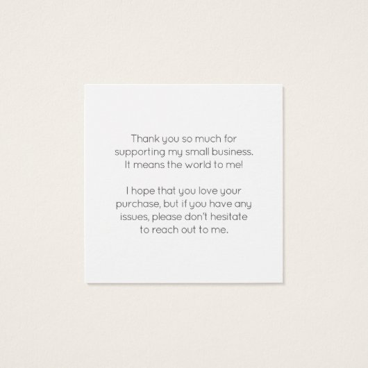 Cute Pastel Buildings Modern Order Insert Card Vierkante Visitekaartjes (Achterkant)