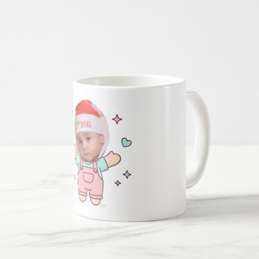 Cute Pastel Cartoon Character Mug Wrap with Blank Koffiemok (Voorkant rechts)