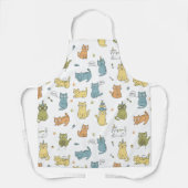 Cute Pastel  Cat Pattern Apron Gift For Cat Lovers Schort (Voorkant)