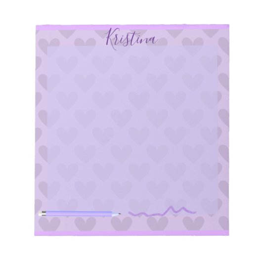 Cute Pastel Chic Lavender Personalized Notitieblok (Voorkant)