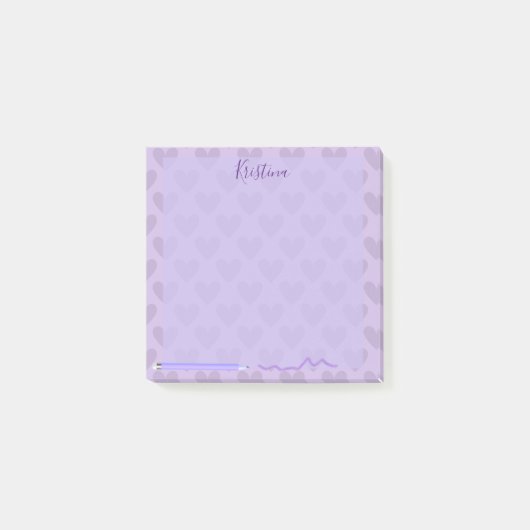 Cute Pastel Chic Lavender Personalized Post-it® Notes (Voorkant)