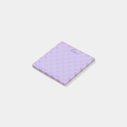 Cute Pastel Chic Lavender Personalized Post-it® Notes (Schuin)