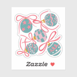 Cute Pastel Christmas Ornament Sticker