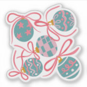 Cute Pastel Christmas Ornament Sticker (Devant)