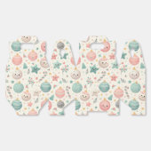 Cute Pastel Christmas Pattern Ornaments and Stars Bedankdoosjes (Ongevouwen)