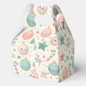 Cute Pastel Christmas Pattern Ornaments and Stars Bedankdoosjes (Achterkant)