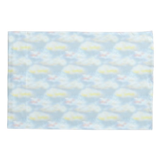 Cute Pastel Clouds on Light Blue Kussensloop (Achterkant)