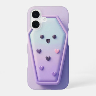 Cute Pastel Coffin Kawaii Halloween Case iPhone 16 Hoesje