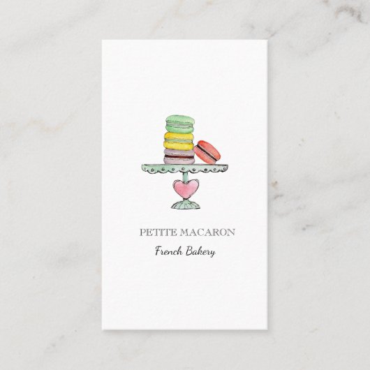 Cute Pastel coloré Macarons carte de visite (Devant)