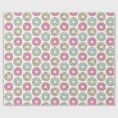 Cute Pastel Colored Icing Donuts Pattern Cadeaupapier (Vlak)