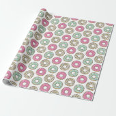 Cute Pastel Colored Icing Donuts Pattern Cadeaupapier (Uitgerold)