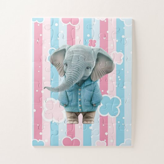 Cute Pastel Colors Elephant Puzzles  Legpuzzel (Verticaal)