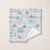 Cute Pastel Dinosaur Pattern Bad Handdoek (Wasdoekje)