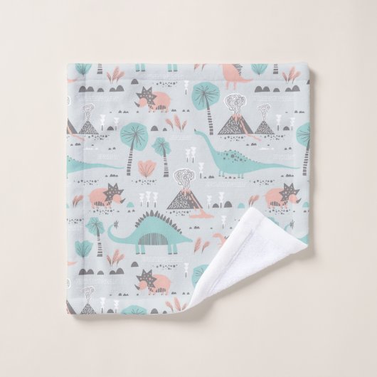 Cute Pastel Dinosaur Pattern Bad Handdoek (Wasdoekje)