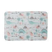 Cute Pastel Dinosaur Pattern Badmat (Voorkant)