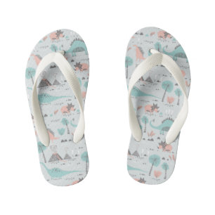 Cute Pastel Dinosaur Pattern Kinder Teenslippers